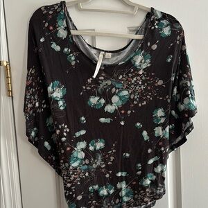 Floral Brown and Green Women's Top